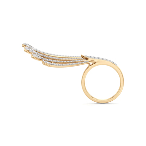 Luxury 18K <b>Gold</b> Diamond <b>Cocktail</b> <b>Ring</b> With Tassel Design Round Brilliant Cut Women's Fine Jewelry - Product Image 4