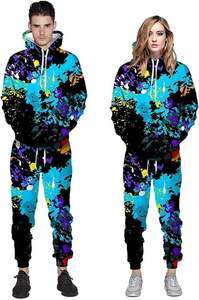 เสื้อฮู้ดโอเวอร์ไซส์สองชิ้นสำหรับฤดูหนาว ผ้าหนานุ่ม พิมพ์ลายซิลค์สกรีน ผ้าเฟรนช์เทอร์รี่ ซิปแบบเรียบ - Product Image 2