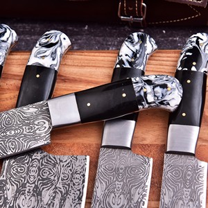 Juego de Cuchillos de Cocina Profesionales de Acero de Damasco, Hechos a Mano, con Hoja de Acero y Mango de Madera, Producto en Oferta a Bajo Precio - Product Image 4