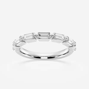 Diamond Eternity Band Ring Baguette Cut Channel Setting Classic Geometric Women's Jewelry - Product Image 2