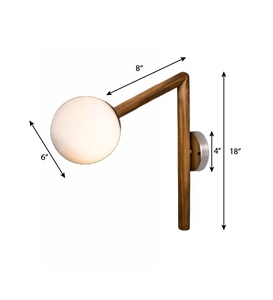 Modern wooden <b>globe</b> wall <b>light</b> nordic wall sconce minimalist glass ball bedside lamp contemporary indoor lighting fixture luxury - Product Image 2