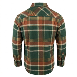 Mens Fire Resistant Cotton <b>Flannel</b> Work Shirt Long Sleeve Plaid Button Up Double Pocket Windproof OEM ODM Wholesale Manufacturer - Product Image 2