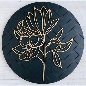 ป้ายศิลปะติดผนังไม้ลายใบไม้เรียบง่าย - Product Image 2