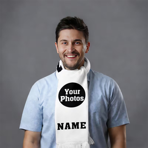 Écharpe de supporter de football de qualité supérieure, couleur blanche, nom imprimé, Coupe du Monde, longue écharpe sportive pour adultes, hommes et femmes - Product Image 3