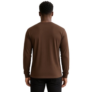 Iota Phi Theta Brown <b>Men</b>’s <b>Long</b> Sleeve <b>T</b>-<b>Shirt</b> Gold Script Letter Crew Neck Cotton Fraternity Casual Campus Apparel Pullover Tee - Product Image 2