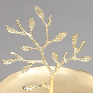 Elegant Two-<b>Tier</b> Gold <b>Cake</b> Stand Featuring Wavy Trays And An Artistic Tree Branch Handle Accent On Top For Serving & Decoration - Product Image 5
