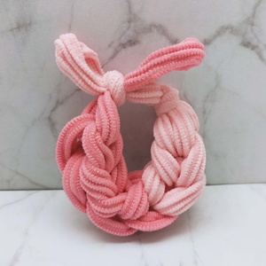 Arc coloré tressé papillon en caoutchouc cheveux cravate haute élastique Durable femme Simple coiffure nouveau Style - Product Image 4