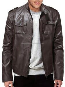 Chaqueta de cuero de moda personalizada para hombre recién llegada ropa de moda nuevo estilo 2024 venta directa de fábrica chaqueta de cuero para hombre - Product Image 3