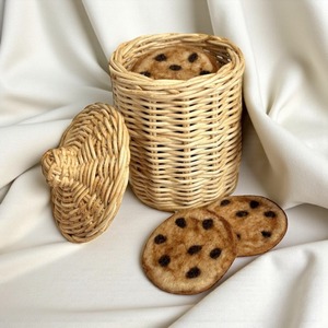 Mini rattan biscuit jar hand weave play food containers highest quality eco friendly <b>toy</b> cookie jars - Product Image 4