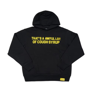 เสื้อฮู้ดดี้โอเวอร์ไซส์สีดำสำหรับผู้ชาย ผ้าไหมพิมพ์ลายโลโก้ด้านหน้า น้ำหนัก 360 กรัม สไตล์ลำลองแนวสตรีทแวร์ ผ้าเฟรนช์เทอร์รี่ถัก 100% - Product Image 1