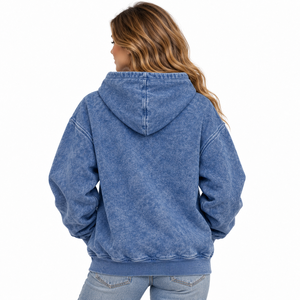 2027 New Arrival <b>Women</b> Acid Wash <b>Hoodies</b> Custom Design Low Price Breathable <b>Long</b> Sleeve Vintage Oversized Pullover Hoodie Styles - Product Image 4