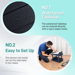 Navy Blue 2-Tier HDPE Adirondack <b>Side</b> <b>Table</b> Weather Resistant <b>Small</b> Outdoor Patio End <b>Table</b> - Product Image 6