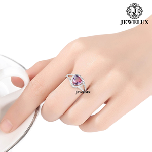 Jewelux Women's 18K Solid <b>Gold</b> Rose <b>Gold</b> Plated <b>Cocktail</b> <b>Ring</b> With Cushion Cut Morganite Prong Setting Luxury Fine Jewelry - Product Image 5