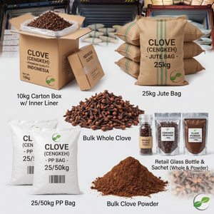 Clavo Seco Entero, Especias Crudas de Indonesia, Calidad Premium, a Granel, 10kg 25kg, Bolsa de Yute, Bolsa de PP, Caja de Cartón, Marca Global Agro Komoditi - Product Image 1