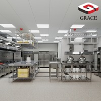 Équipement complet pour restaurant rapide GRACE : Solution de cuisine tout-en-un, friteuse commerciale, plancha, grille-pain et réfrigérateur de préparation
