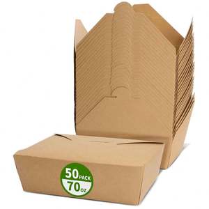 Caja de Papel Kraft Marrón Resistente a la Grasa para Llevar Comida, Ideal para Ensaladas - Product Image 1