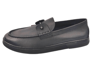 Mocasines de Cuero Negro para Hombre, Punta Cerrada, Antideslizantes, Transpirables, con Amortiguación de Aire, Zapatos de Oficina y Carrera, Suela de TPR - Product Image 3