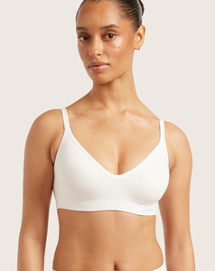2026 Wholesale Women's White V-Neck <b>Spaghetti</b> <b>Strap</b> Seamless Sports Bra Medium Support Yoga Wear Custom requirements 160 g - Product Image 2
