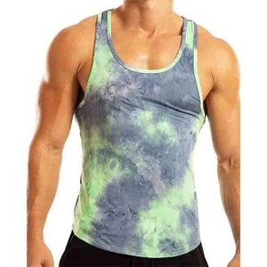 Nouveau modèle – Débardeur sans manches tie-dye pour homme, col rond, tricoté, séchage rapide, sportif, en polyester, pour la gym, haute qualité 2026 - Product Image 1
