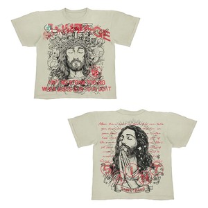 Camiseta de Mujer con Lavado Ácido, 240 GSM, Algodón Premium, Jersey Beige, Estampado Gráfico Vintage, Logotipo Personalizado, Transpirable - Product Image 1