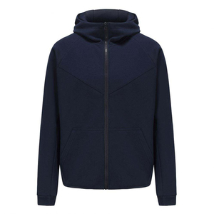 Deep Split <b>Pouch</b> Detail Zipper Hoodie <b>Men</b> Storage Heavy Fleece Sportswear Heavy Weight Warm Layer - Product Image 1