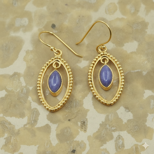 Pendientes Colgantes Hechos a Mano de Plata de Ley 925 con Charoita, Estilo Marquesa, Bohemio Vintage, Regalo de Joyería Elegante de Diseñador para Mujer/Mamá - Product Image 5
