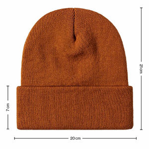 Unisex Knitted Beanie Hat Solid Gray 100% Acrylic <b>Winter</b> <b>Cap</b> Casual Style Adult Size 56-58CM - Product Image 6