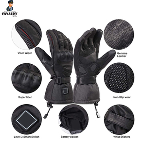 Winter Waterproof Leather Heated Ski Gloves Touch Screen Technology UV Protection Adjustable <b>Wrist</b> <b>Strap</b> for Snowboarding Skiing - Product Image 5