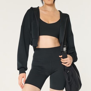Sweat-shirt à capuche zippé en polaire pour femme, coupe décontractée, vente en gros, fabricant de vêtements OEM - Product Image 2