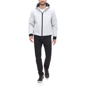 Chaqueta Acolchada Blanca con Capucha para Hombre, Cortavientos, con Cierre de Cremallera, Abrigo Casual de Invierno, Relleno de Poliéster - Product Image 5