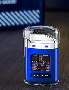 Briquet USB portable pour le camping en plein air, design moderne, double arc, affichage numérique, étanche, pour cigarettes - Product Image 4