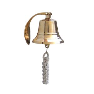 Cloche de bateau nautique en laiton pur, aspect vintage, pour décoration, cadeau, décoration intérieure, cloche décorative, support robuste - Product Image 3