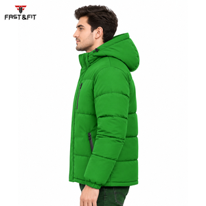 Doudoune d'hiver matelassée coupe-vent à col montant, épaisse, coupe classique, couleur unie, fermeture éclair, vêtement d'extérieur décontracté - Product Image 6
