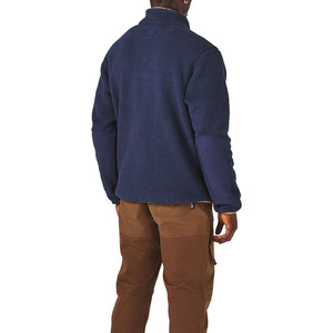 Veste en polaire sherpa bleue personnalisée avec logo pour homme, veste d'hiver chaude en polaire zippée, veste décontractée pour l'extérieur - Product Image 6