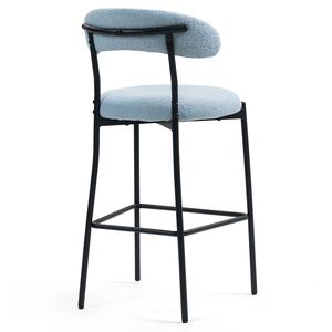 Housse en tissu Teddy pour 26 tabourets de bar à hauteur de comptoir, base avec revêtement en poudre noire, repose-pieds pour îlot de cuisine, base avec revêtement en poudre noire - Product Image 5