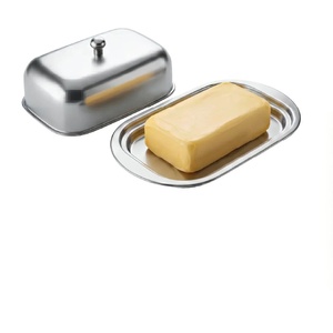 Beurrier en acier inoxydable avec couvercle, finition miroir, résistant à la rouille, design minimaliste, pour la cuisine - Product Image 2