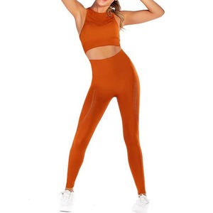 Private Label Women Yoga Set High Waist Skinny Fit Leggings and Sports Bra Spring Season Breathable - Product Image 5