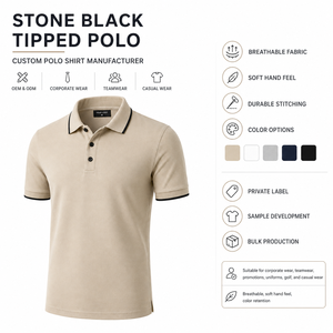 Polo de Corte Clásico con Etiqueta Tejida Personalizada, Tela de Algodón Mercerizado, Diseño de Cierre con Botones, Directo de Fábrica para Ropa de Golf - Product Image 5