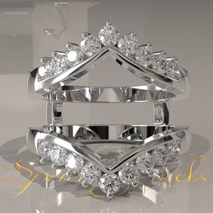 Anillo Personalizable, Anillo Envolvente Aggie, Anillo Envolvente con Diamantes, Anillo a Juego con Moissanita, Anillo de Eternidad, Banda de Eternidad con Diamantes - Product Image 4