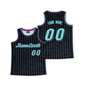 Maillot de basketball personnalisé noir et rose, col en V, sans manches, unisexe adulte, autre impression 21, 100 % polyester, écologique, séchage rapide - Product Image 6