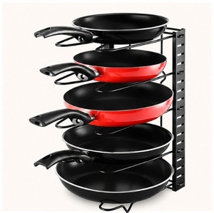 Top Quality <b>Pot</b> and Pan Organizer Rack for Kitchen Cabinet & Countertop Space-Saving Metal Cookware <b>Holder</b> for Frying Pans Lids - Product Image 6