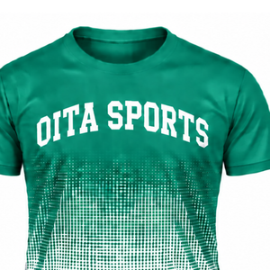 Teal Green and <b>White</b> Gradient Sublimation T <b>Shirt</b> <b>Men</b> <b>Short</b> <b>Sleeve</b> Crew Neck Custom Printed Sports Training Performance Athletic - Product Image 3