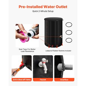 Serbatoio Pieghevole Portatile per Acqua Piovana da 66 Galloni, Sistema di Raccolta Acqua Piovana in PVC 500D per Giardino - Product Image 5