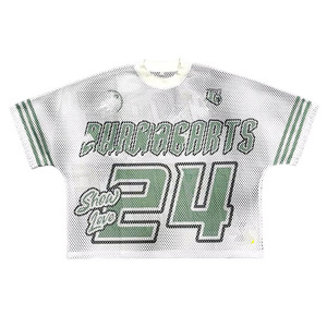 Camiseta de Fútbol Americano Retro Personalizada al por Mayor, de Alta Calidad, con Malla Impresa Anti-UV, 100% Poliéster, Unisex, para Adultos, Corte Holgado - Product Image 4
