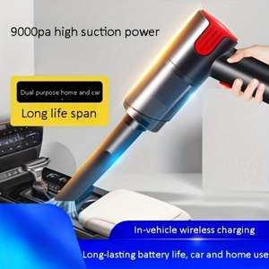 () Aspiradora portátil roja para coche Carga USB inalámbrica Mini aspiradoras de mano de escritorio y hogar - Product Image 1