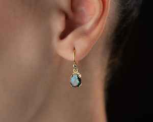 Pendientes de Topacio Místico, Corte Ovalado, Piedras Preciosas de Circonita Cúbica Arcoíris, Plata de Ley 925, Chapado en Oro Vermeil de 14K, Pendientes Colgantes Iridiscentes - Product Image 4