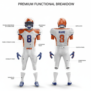 Quick Dry Sportswear Short Sleeve American Football Uniform Jersey Pants <b>Set</b> Athletic For Outdoor Apparel Match Youth Adult Kit - Product Image 2