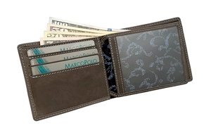 2024 nouveauté Castello véritable peau de vache en cuir souple RFID bi-pli hommes portefeuille noir marron foncé haute qualité Polyester court - Product Image 4