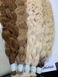 Precio al por mayor Extensiones de cabello a granel Cabello crudo vietnamita Double Drown 100 gramos Colores oscuros 32 pulgadas - Product Image 3