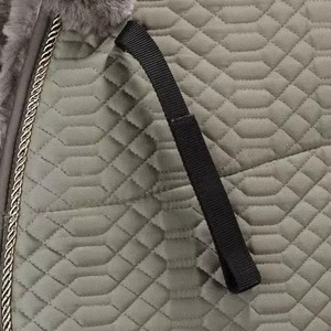 White <b>Quilted</b> Horse Saddle Pad With Silver Trim Microfiber Fabric Equestrian Riding Pad Equestrian Equipment Manufacturer Saddle - Product Image 4